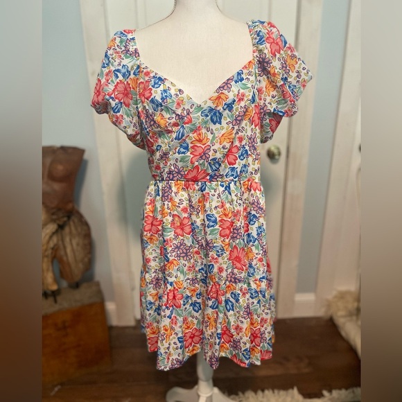 NWOT AQUA Floral Puff Sleeve Dress – Size XL, Bloomingdale’s Exclusive - Picture 7 of 7